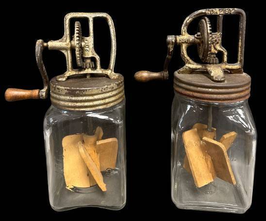 (2) Dazey Butter Churns with Metal Tops