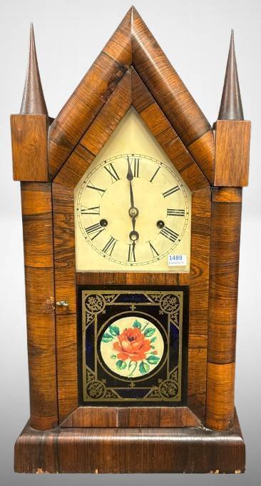 New Haven 30-Hour Rose Glass Clock
