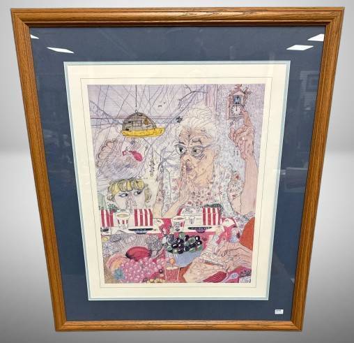 "Thanksgiving" Print by Elizabeth Layton, 1977