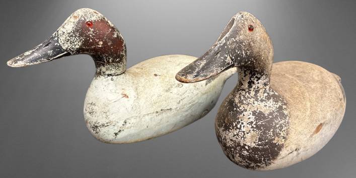 (2) Evans Factory Decoy Ducks