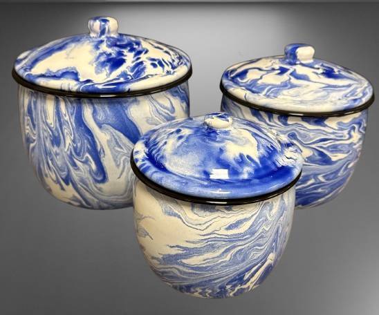 Enameled Granite Ware Cannisters