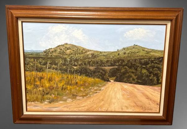 Framed Landscape Oil Painting by Lillian Carlson