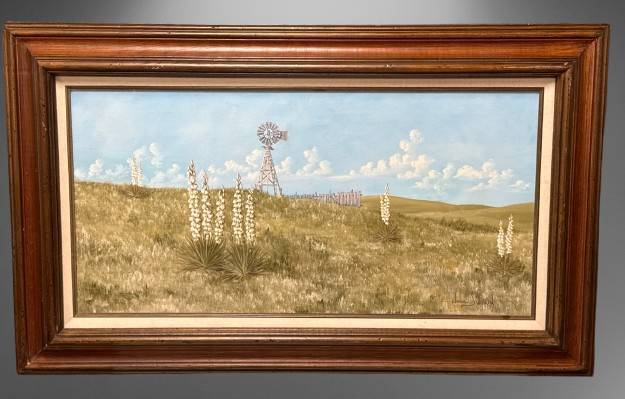 Prairie Landscape with Windmill by Archie Sheppard