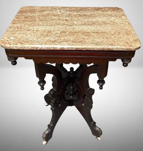 Marble-Top Pedestal Table