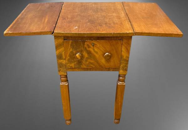 Drop-Leaf Table with Drawer, 29" Tall