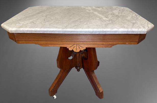 Mahogany Parlor Marble-Top Table