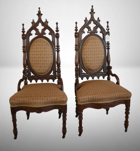 Gothic Revival Upholstered Chairs