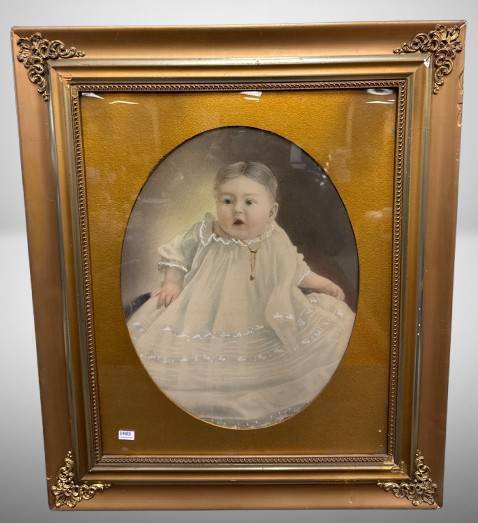 Framed Portrait of Baby, 25" x 21"