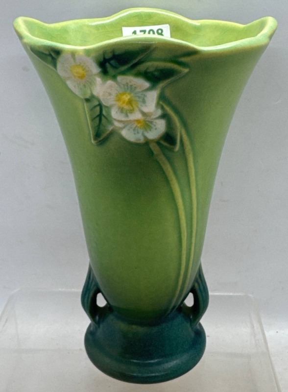 Roseville Mock Orange 980-6" Vase, Green