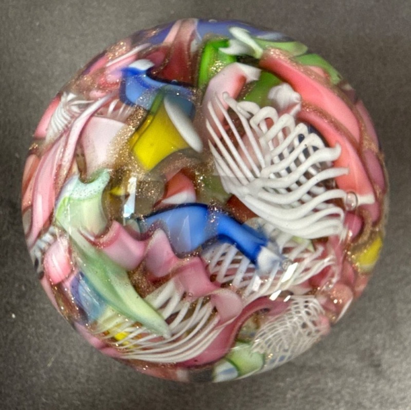 Multicolored Art Glass Paperweight
