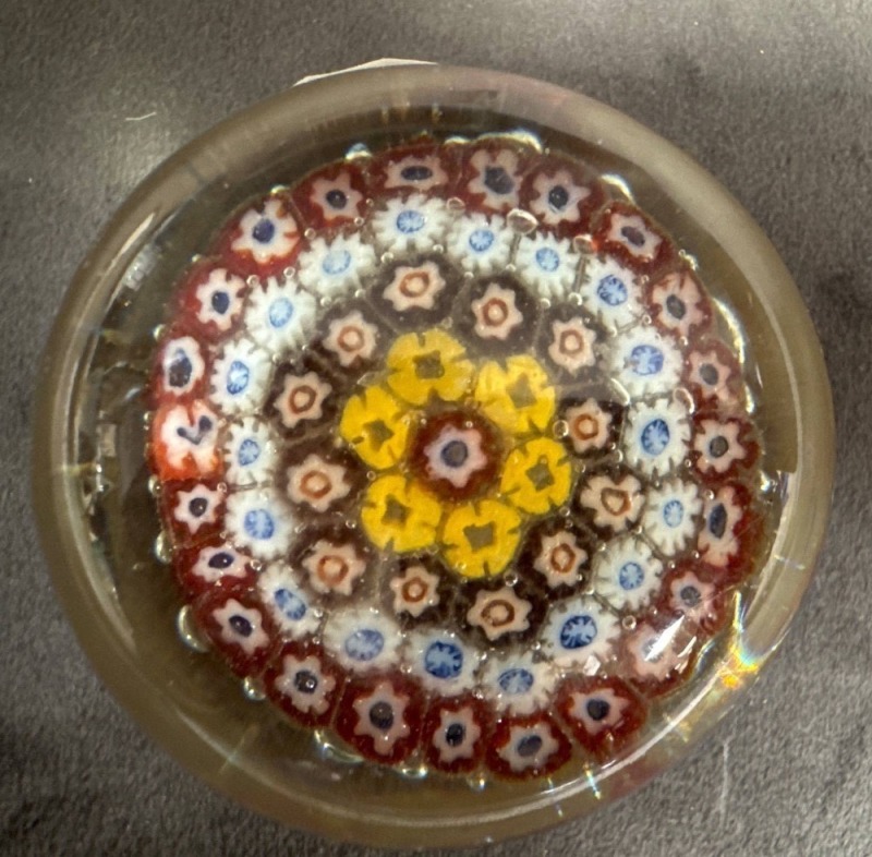 Millefiori Art Glass Paperweight