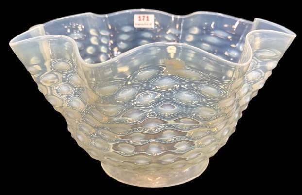 Opalescent Glass Lamp Shade with Hobnail Pattern