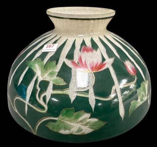 Decorative Green Floral Glass Shade