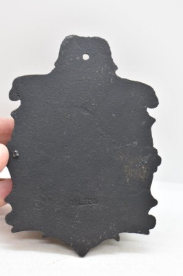 (2) Cast Iron wall hanging match holders, 1-mrkd. Wilton - 10