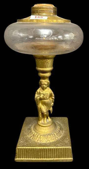 Solid Brass Figural Oil Lamp Base