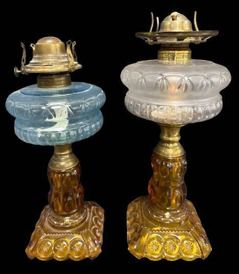 (2) L.E. Smith Kerosene Stand Lamps