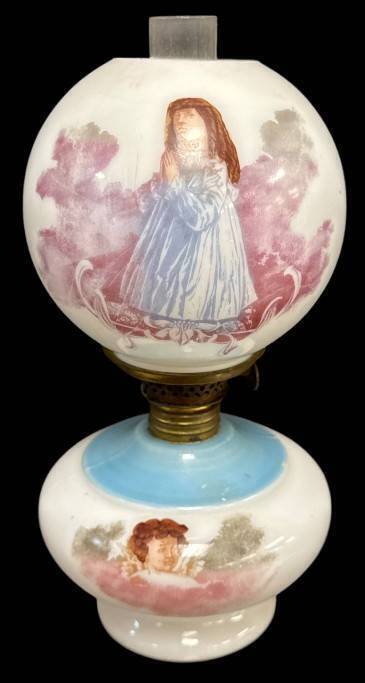 Gone with the Wind Miniature Milk Glass Oil Lamp