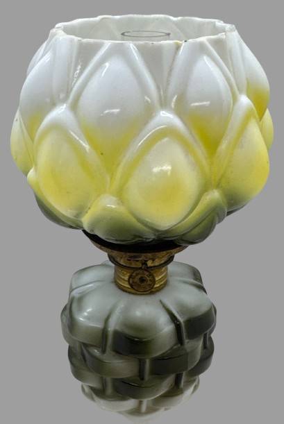 Pineapple in a Basket Miniature Oil Lamp