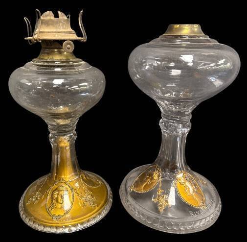 (2) Riverside Clinch on Collar Kerosene Lamps