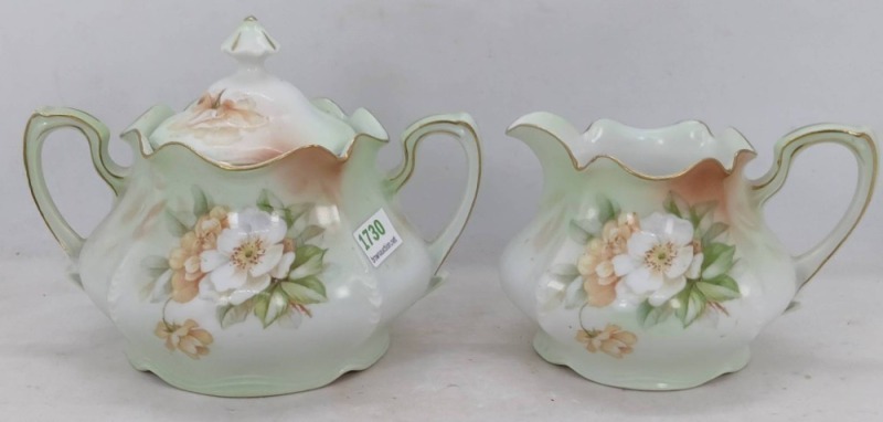 R.S. Prussia Sugar and Creamer Set
