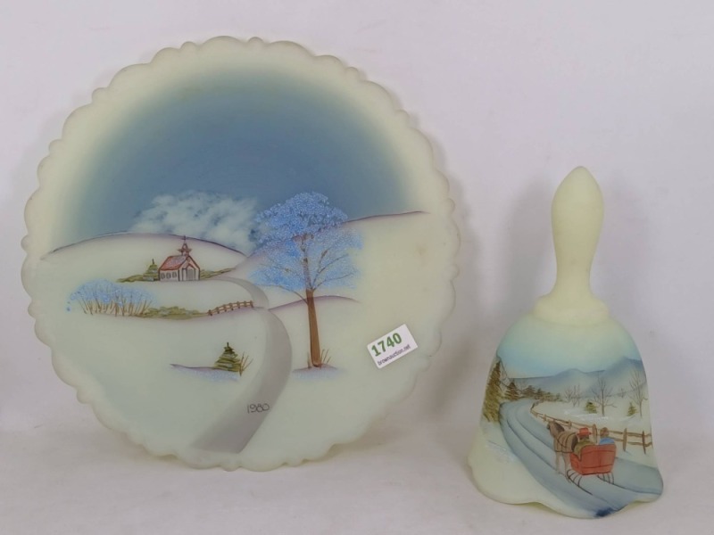 Fenton 1980 Princess House Collector's Edition Plate and Bell