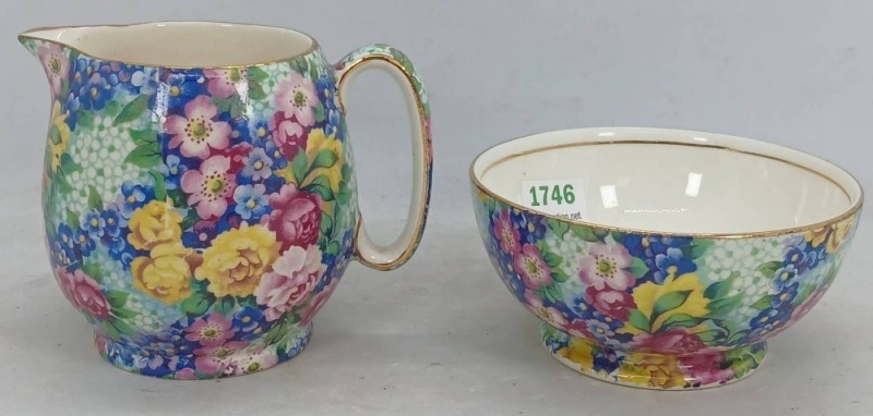 Royal Winton Julia Creamer and Sugar Bowl