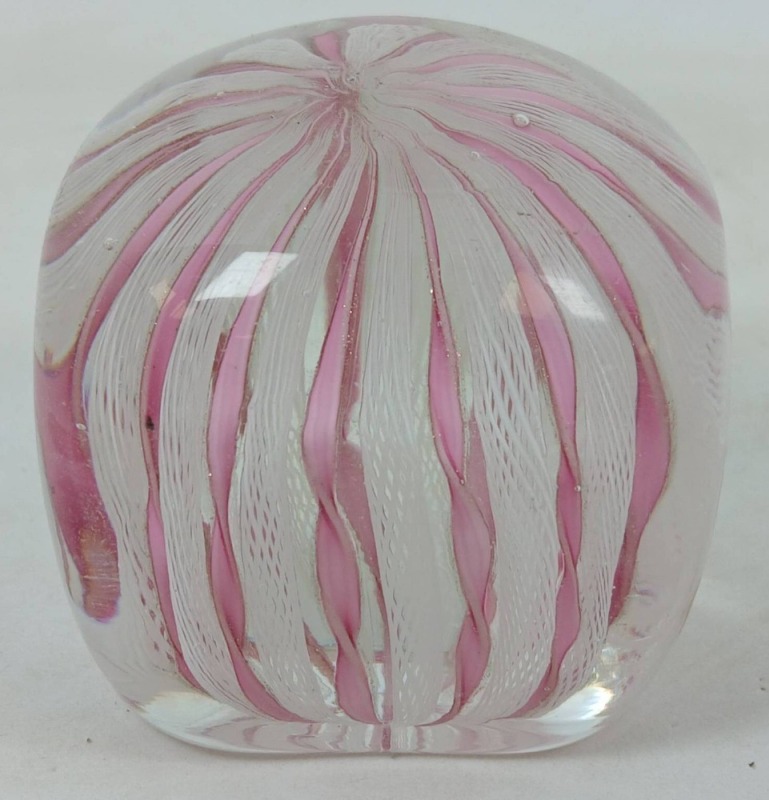 Pink and White Ribbon 4-Sided Paperweight
