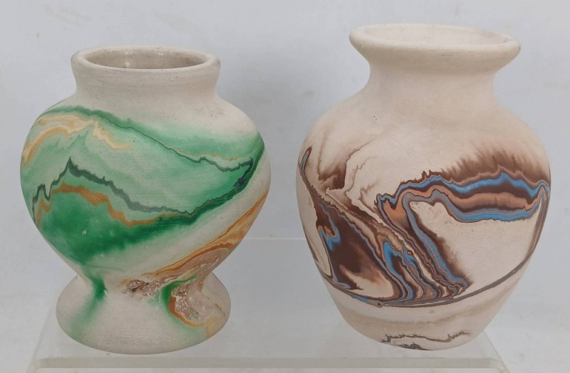 (2) Nemadji Pottery Vases