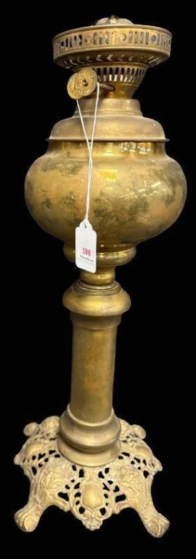 English Duplex Brass Oil Lamp Base