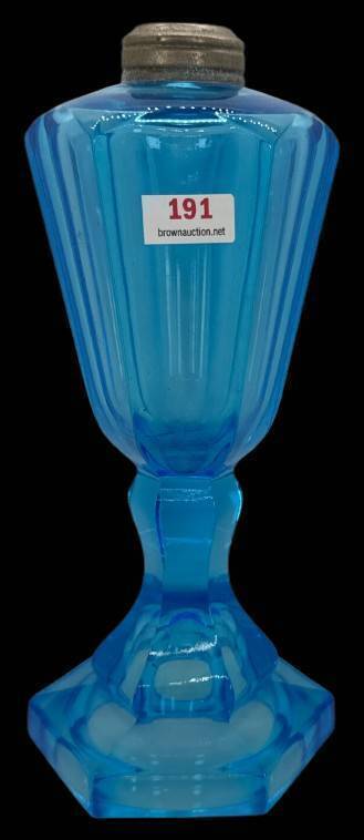 Blue Glass Oil Lamp Base