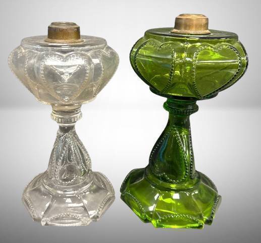 (2) Queen Heart Kerosene Stand Lamps