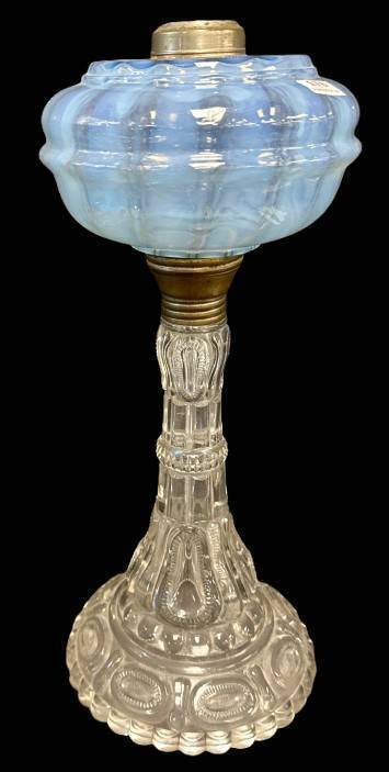 EAPG Oil Lamp With Blue Font