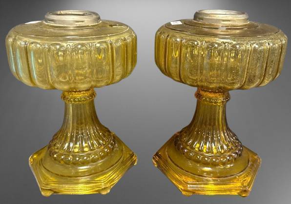 (2) Aladdin Corinthian Kerosene Mantle Lamps