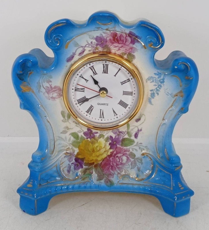 Porcelain Floral Quartz Mantel Clock