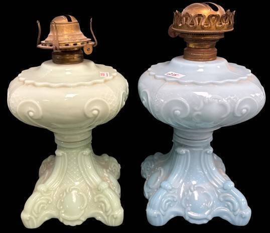 (2) Princess Feather Kerosene Lamp Bases