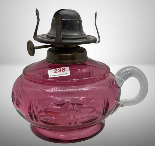 Cranberry Glass Finger Oil Lamp