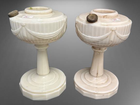 (2) Aladdin Tall Lincoln Drape Lamps