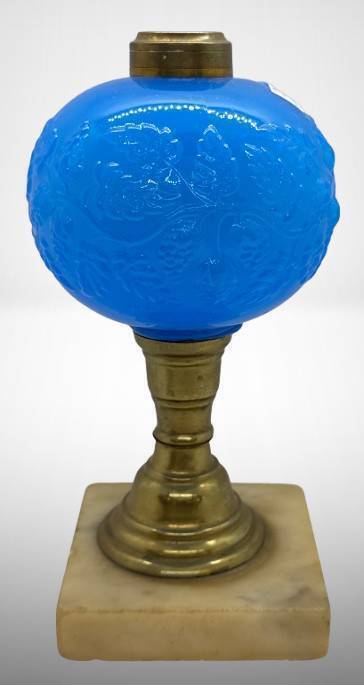 EAPG Oil Lamp with Marble Base