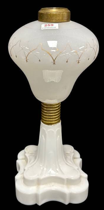 White Glass Oil Lamp