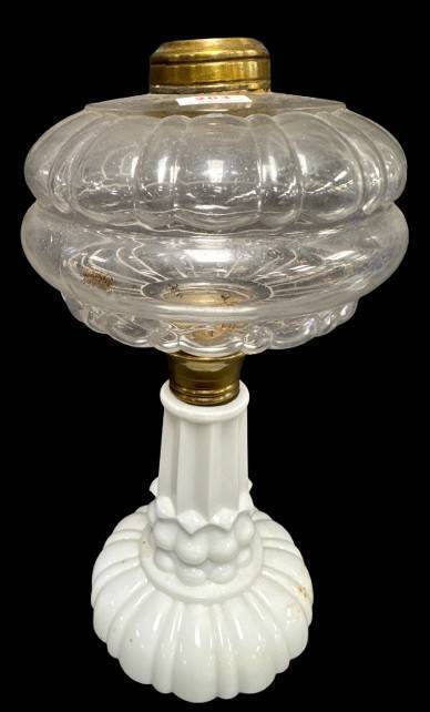 EAPG Oil Lamp With Brass Collar