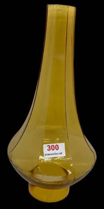 Amber Glass Octagonal Lamp Chimney