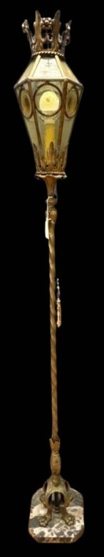 72-Inch Floor Lamp With Crowned Glass Shade