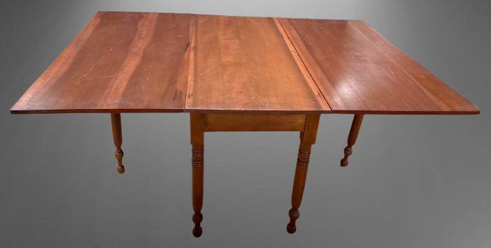Drop-Leaf Table With Turned Legs
