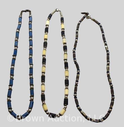 (3) Native American trade bead-style necklaces