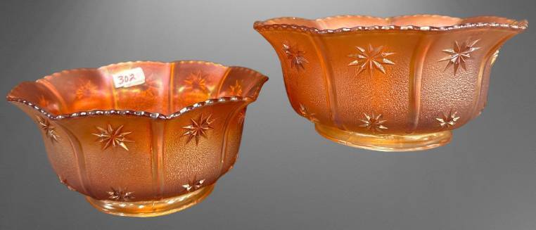 (2) Carnival Glass Lamp Shades