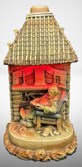Chalkware Table Lamp With Reading Figure