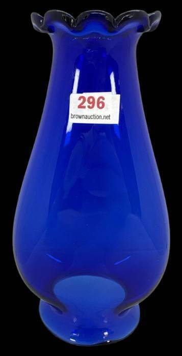 6.5" Blue Oval Lamp Chimney