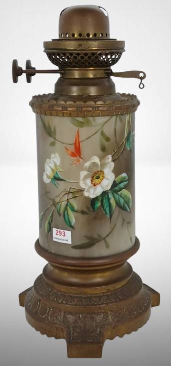 Hand-Painted Victorian Oil Lamp Base