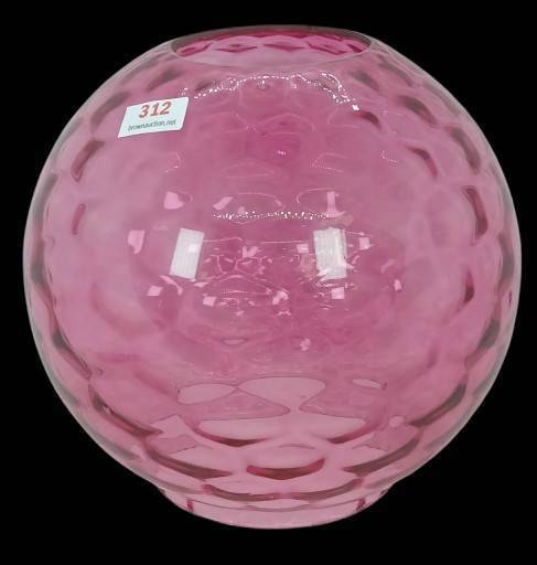 Cranberry Glass Oil Lamp Shade
