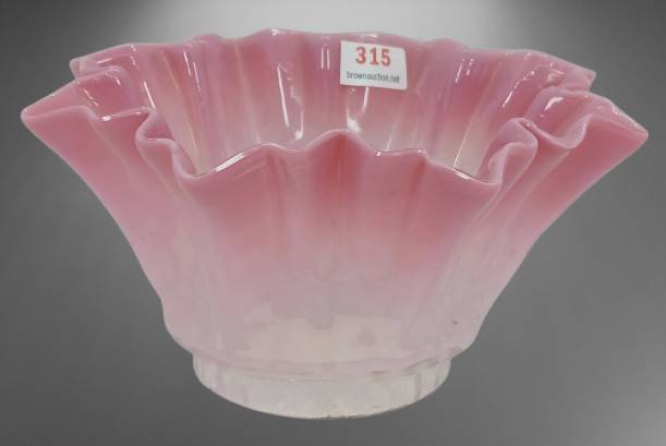 Art Glass Pink Oil Lamp Shade